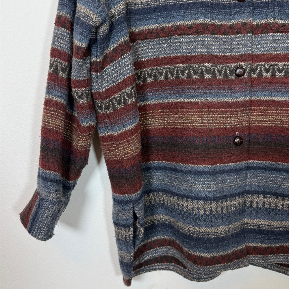 Style New York Vintage Southwestern Wool Blend Striped Jacket Womens 14 Large US - Picture 4 of 13